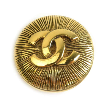 Chanel Cc Logo Brooch Gold Metal -