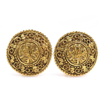 Chanel Clip On Earrings Gold Metal
