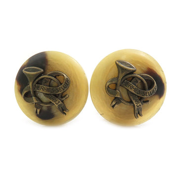 Hermes Earrings Beige/Gold Buffalo