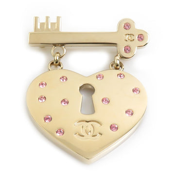Chanel Heart Lock & Key Brooch