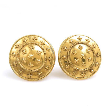 Chanel Clip On Earrings Gold Metal