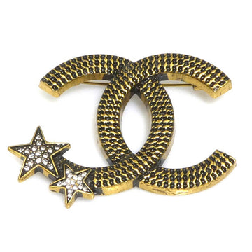 Chanel Cc Logo Brooch Gold/Silver
