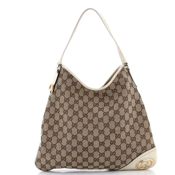 Gucci New Britt Hobo Gg Canvas Medium