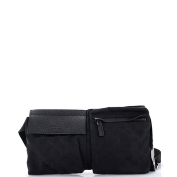 Gucci Vintage Double Belt Bag Gg Canvas