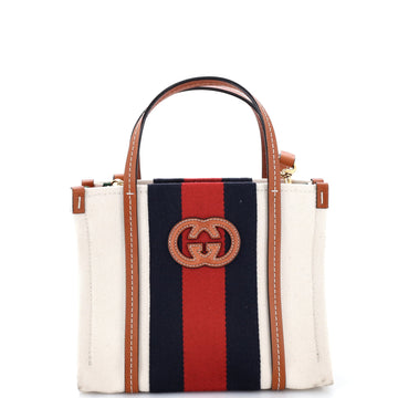 Gucci Interlocking G Web Tote Canvas