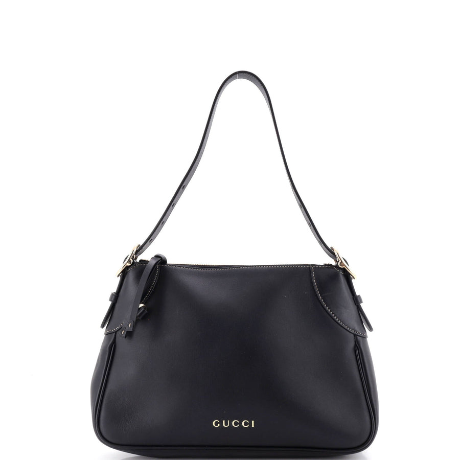 Gucci Emblem Shoulder Bag Leather Medium
