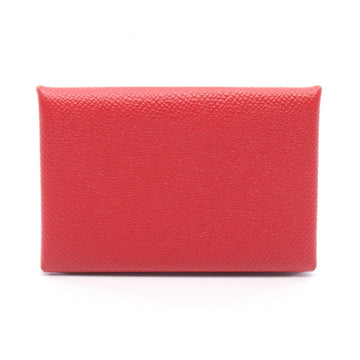 Hermes Calvi Vermillon Coin Wallet Epsom