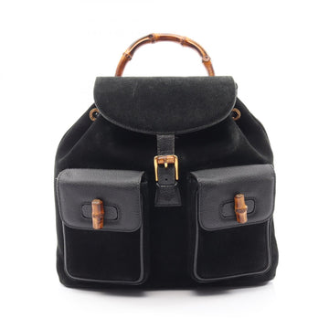 Gucci Bamboo Rucksack Backpack Bag Suede