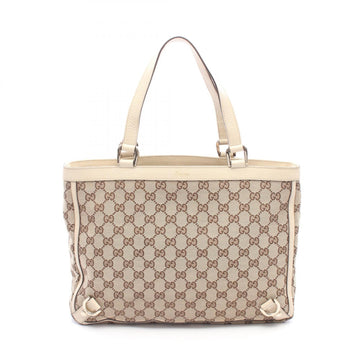 Gucci Abbey Tote Hand Bag Canvas Leather