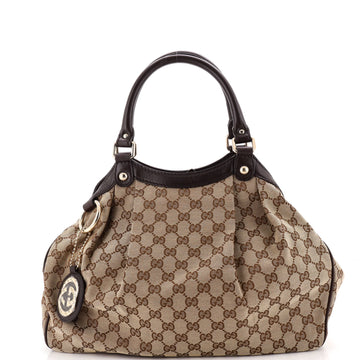 Gucci Sukey Tote Gg Canvas With Leather