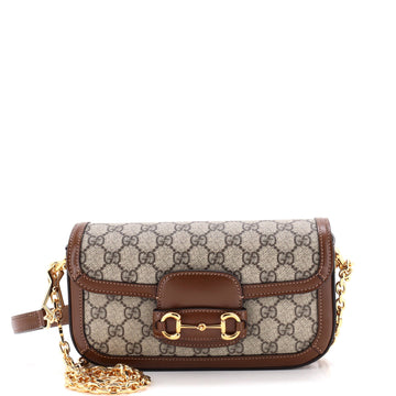 Gucci Horsebit Shoulder Bag Gg Coated