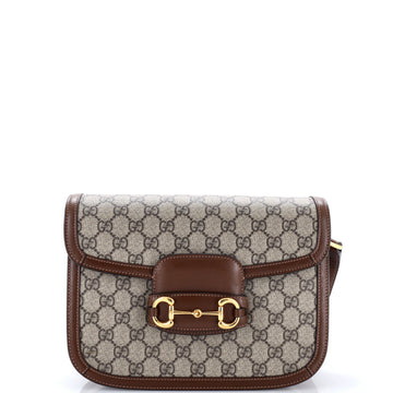 Gucci Horsebit Shoulder Bag Gg Coated