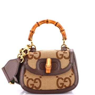 Gucci Bamboo Top Handle Bag Jumbo Gg