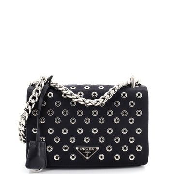 Prada Grommet Chain Flap Shoulder Bag