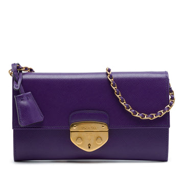 Prada Saffiano Sound Lock Wallet On