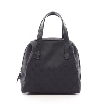 Gucci Gg Canvas Handbag Leather Black