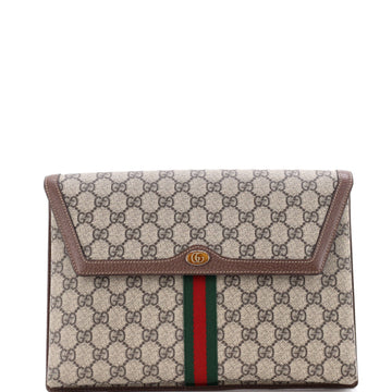 Gucci Ophidia Flap Clutch Gg Coated