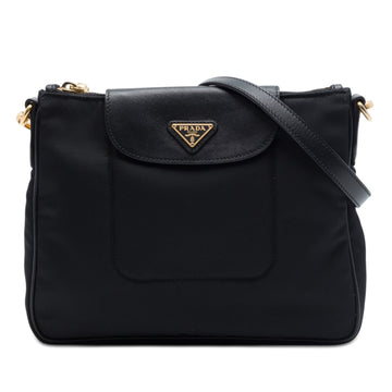 Prada Saffiano Trimmed Tessuto Crossbody