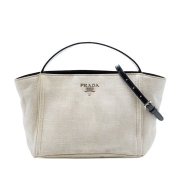 Prada Linen Blend Satchel Pre-Loved