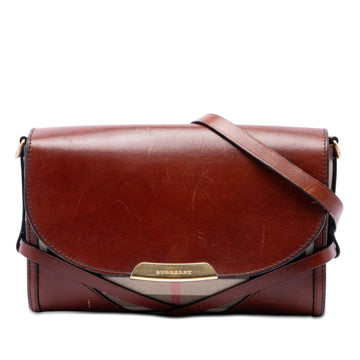 Burberry Leather And House Check Canvas