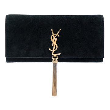Saint Laurent Suede Kate Tassel Clutch
