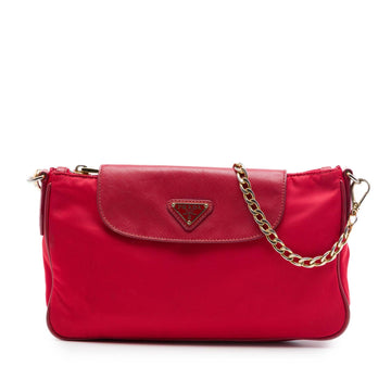 Prada Saffiano Trimmed Tessuto Chain