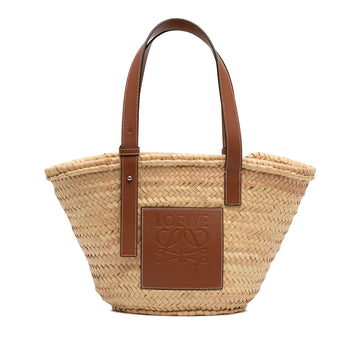 Loewe Small Raffia Anagram Basket Tote