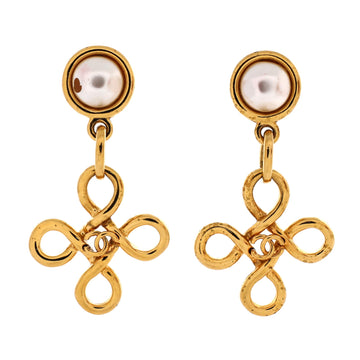 Chanel Vintage Cc Cross Dangle Clip-On