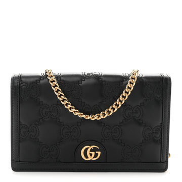 Gucci Calfskin Gg Matelasse Chain Wallet