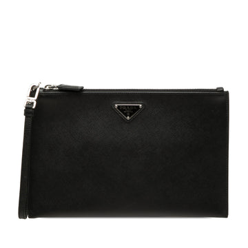 Prada Saffiano Wristlet Clutch Pre-Loved