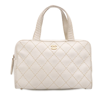 Chanel Cc Lambskin Wild Stitch Handbag