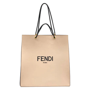 Fendi Shopping Bag Medium Beige Black
