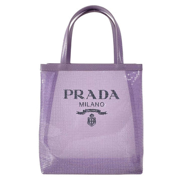 Prada Small Sequin Mesh Tote Bag Purple