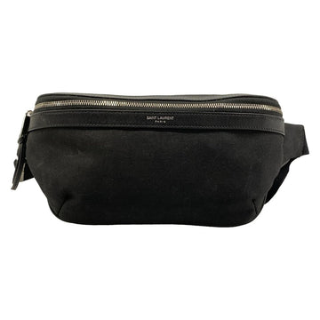 Saint Laurent Paris Black Canvas Leather