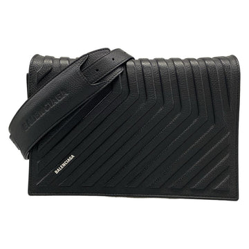 Balenciaga Car Flap Black Leather