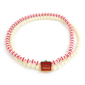 Miumiu Choker Necklace Red/White