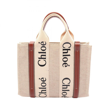 Chloe Woody Small Tote Hand Bag Canvas