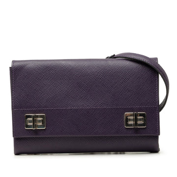Prada Saffiano Cuir Twist Lock Chain
