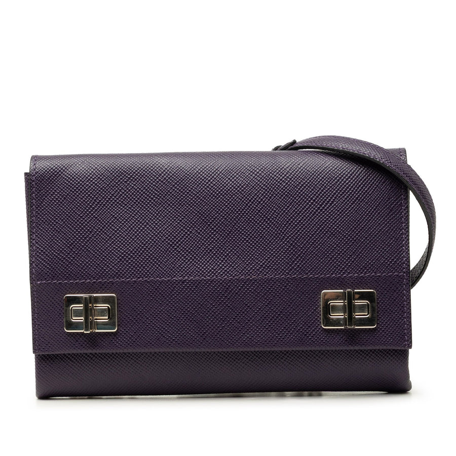 Prada Saffiano Cuir Twist Lock Chain