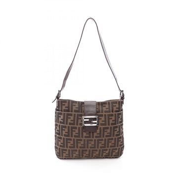 Fendi Zucca Shoulder Bag Canvas Leather
