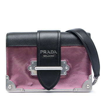 Prada Saffiano Trimmed Metallic Vitello