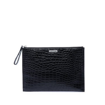 Saint Laurent Croc Embossed Leather
