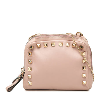 Valentino Leather Rockstud Double Zip