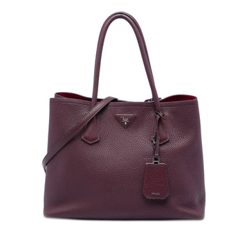 Prada Vitello Daino Double Handle Tote