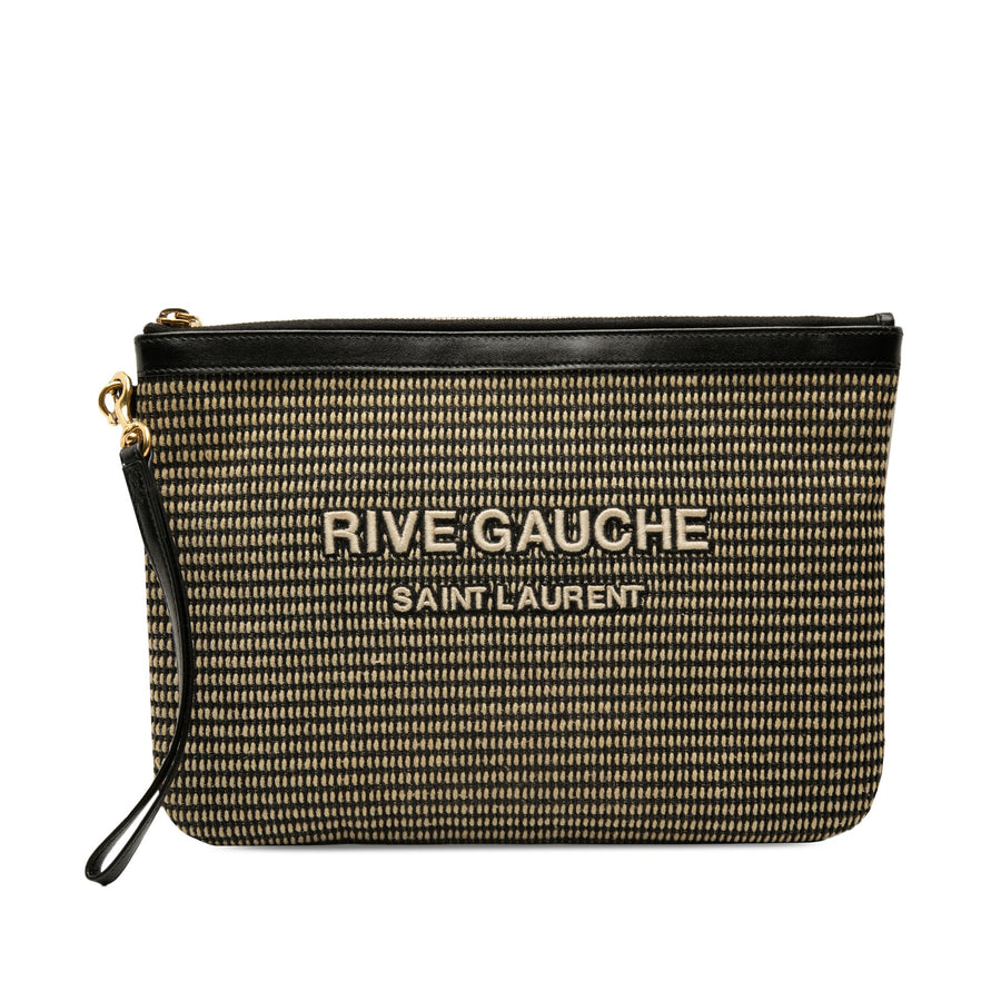 Saint Laurent Raffia Rive Gauche Clutch