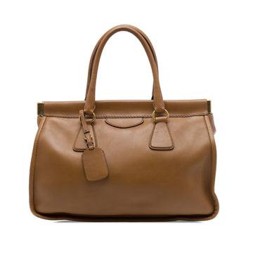 Prada City Calf Frame Top Handle Tote