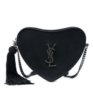 Saint Laurent Leather Heart Tassel