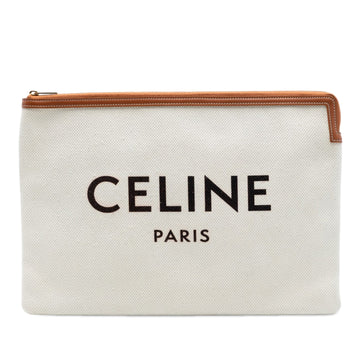 Celine Large Canvas Logo Clutch Pre-