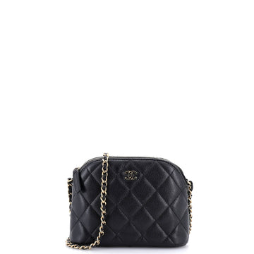 Chanel Cc Dome Zip Clutch With Chain
