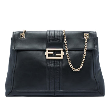 Fendi Leather Maxi Baguette Flap Bag